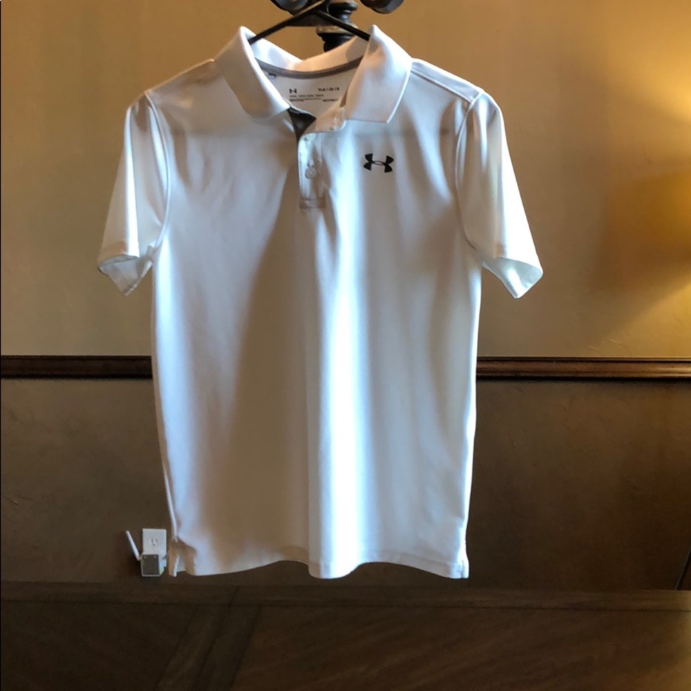 Under Armour athletic shirt sleeve polo boys Large